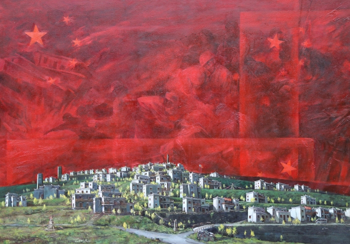 油画《吉娜羌寨》_UUID22345 油画《吉娜羌寨》_UUID22345